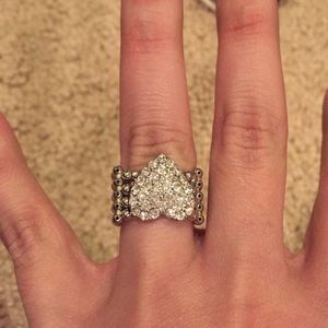 Rhinestone heart ring